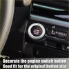 Silver circular engine start stop button cover with black center and white lettering for Toyota 80 series ignition switch