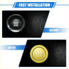 Gold tone engine start stop button cover kit for toyota highlander 2020 2022 with circular design and raised lettering