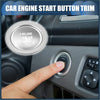 Silver metallic engine start stop button cover trim with engraved text for toyota alphard 30 series 2015-2020