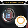 Chrome finished engine start stop button knob cover ring with blue illuminated text for toyota tacoma
