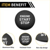 Black circular engine start stop button switch knob cover made of polished aluminum alloy for toyota tacoma