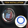 Chrome finished engine start stop button switch knob cover ring with blue illuminated text for toyota tacoma 2016-2023