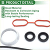 Red and black rubber engine valve cover gaskets with silver textured metal ring for toyota prius 1.8l l4 2010-2020