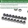 Engine valve cover gasket kit for toyota prius 1.8l 2010-2020 with metallic gray timing cover gaskets and rubber seals