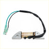 Silver exciter coil stator with black and teal wires and copper winding for tohatsu nissan outboard 6 8 9.8 hp 2002 2003