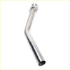 Shiny chrome exhaust manifold header with curved design and flanged end cap for ford mercury l6 2.4l to 4.1l