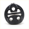 Black rubber circular engine mount with multiple holes for exhaust pipe support on toyota hilux 2005-2015