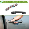 Exterior door handle cover trim for toyota alphard 2015-2021 with carbon fiber texture and red accent stripes
