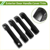Black carbon fiber exterior door handle cover trims with glossy finish for 2024-2025 toyota tacoma