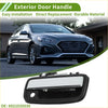 Black exterior door handle for toyota with chrome pull plate and textured grip front right replacement part