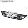 Black plastic headlight assembly with chrome interior and white mounts for exterior door tailgate handle toyota silver tone