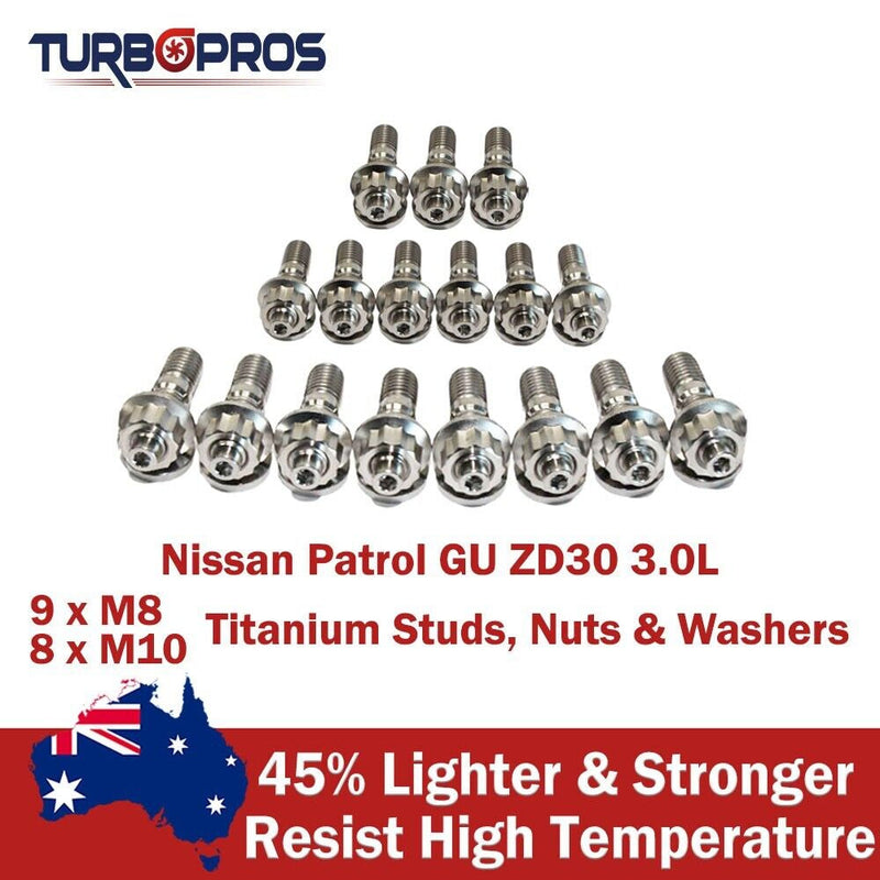 Nissan Patrol GU ZD30 3.0L Titanium Exhaust Manifold, EGR & Turbo Stud Kit