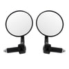 Pair 22mm Custom Handle Bar End Mirrors Anti Glare 4" Round Black Billet Quality