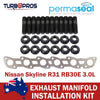 Nissan Skyline R31 3.0L Permaseal Exhaust Manifold Installation Studs&Gasket