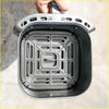 Gray plastic air fryer basket with handle and vented interior from family ultimate kitchen perfect for 4wd meals