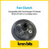 Metallic gray fan clutch with circular ribbed design and central hub for ford ranger px mazda bt50 up ur 2.2 3.2 engines