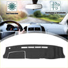 Black faux leather dashboard cover for Toyota HiAce 200 series 2004 with cutouts for controls and vents