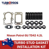 Nissan Patrol GU TD42 4.2L Turbo Installation Stud & Gasket Kit