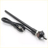 Black fender antenna for mazda b-series with coiled cable and metallic connector shown from the back side