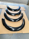 Black glossy plastic fender flares smooth style 6-inch for ford ranger px2 2016-2018