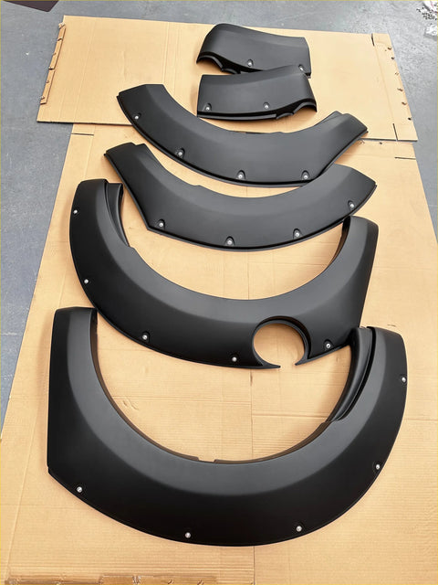 Black matte finish 9-inch bolt style fender flares for rugged off-road use on mazda bt-50 2012-2020