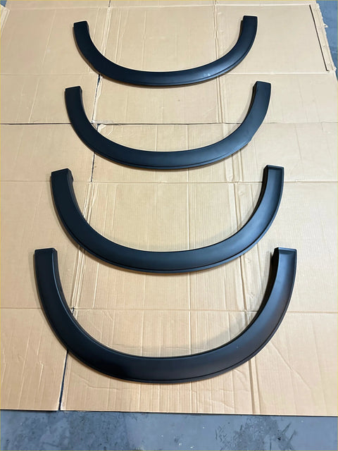 Black plastic fender flares with smooth glossy finish for hiace 19 plus new shape zx minibus