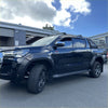 Black toyota hilux 2021-2024 sr sr5 bolt style matte black fender flare with rugged off-road tires
