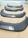 Black plastic fender flares with glossy chrome strip for toyota hilux 2021-2024 sr sr5 oem style with grey layer