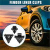 Black plastic fender liner clips 8x replacement for Toyota FJ 2007-2014 shown from the back side