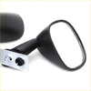 Black plastic fender mirror for nissan datsun bluebird 510 610 910 coupe with silver mount and chrome trim back view