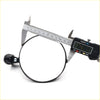 Black circular fender mirror with silver screw measured by digital caliper for toyota hilux 2nd gen 1972-1978