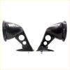 Black phantom 3t glossy side mirror mounts with circular cutouts for Toyota Hilux 2nd gen 1972-1978 fender set