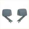 Pair of gray plastic fender side-view mirrors with angled arms and mounts for mazda rotary luce 929 rx-4