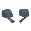Pair of black plastic matte finish fender side-view mirrors with curved housing for Mazda rotary luce and RX-4