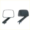 Black plastic fender mirror x2 with rectangular reflective surface and curved housing for mazda rotary luce 1500 1800 mark i ii 929 rx4