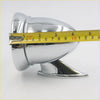 Chrome-finished fender mirror x2 for Mazda RX2 RX3 RX4 RX5 with sleek teardrop-shaped vintage car hood ornament design
