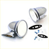 Chrome-finished vintage-style fender mirror x2 with rounded design and reflective glass for Mazda RX2 RX3 RX4 RX5 Cosmo Sport