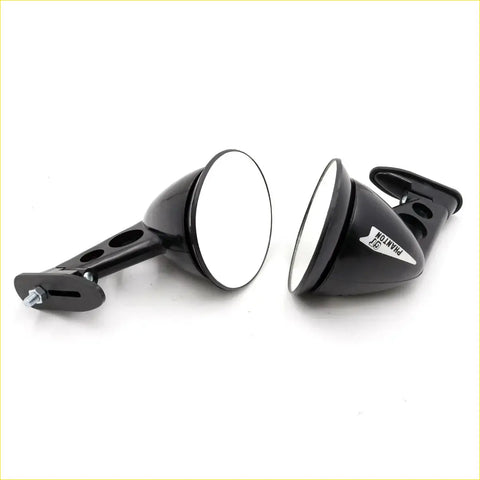 Black phantom j6 fender mirror with sleek glossy finish and adjustable bracket for nissan fairlady z s30 1970-1978