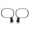 Black oval-shaped fender mirrors for toyota hilux rn20-rn85 1972-1998 with glossy finish and sturdy mounting bases