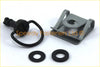 Gray plastic clip with black rubber grommet and washers for filtro carburante custodia dzus sgancio rapido land rover