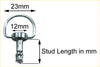 Silver metal d-ring with threaded stud 23mm x 12mm for filtro de combustible funda dzus cierre rápido perno land rover