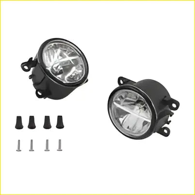Black circular fog light assemblies with clear lenses and mounting hardware fit for holden commodore ute sedan 2006 2010