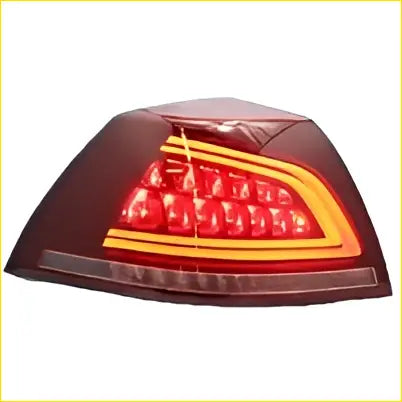 Backside of red and amber led tail lights with sleek curved design fit for holden ve commodore series 1 and 2 sedan