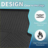 Black rubber trunk mat with ribbed texture and reinforced edges for toyota rav4 rear cargo liner 2020-2024