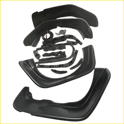 Black flat style textured plastic fender flares for jeep wrangler jk guards 2007-2017 shown from the back side