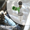 Silver metallic flow matched fuel injector nozzle with green connector and black seal for toyota rav4 avensis 2.0l 2.4l