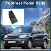 Black rubber footrest pedal pad cover with textured grooves for grip fit for toyota rav4 2019-2024