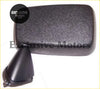 Black textured ford escort door mirror with sleek angular housing and glossy black mounting base side view