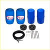 Set of four blue air suspension bladders with black rubber bushings and metal hardware for ford everest ua lift kit