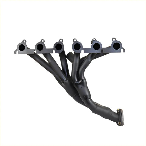Black matte finish automotive exhaust manifold with multiple cylindrical ports for ford falcon xf fairlane zl unleaded gasket dsf034